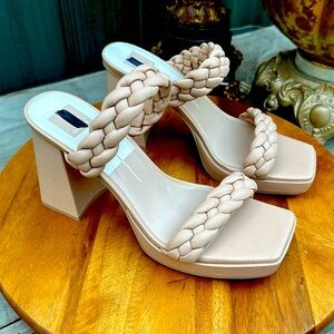 Dolce Vita Tan Block Heel Woven Strap Sandals 11